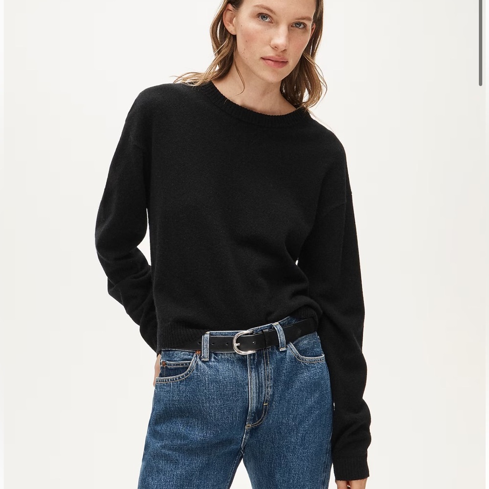 J. Crew Supersoft Wool Crewneck Sweater Womens Large Black